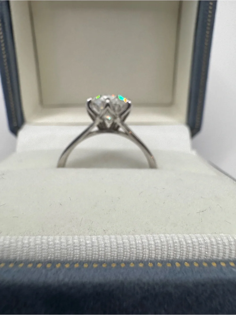 3.5 ct Split Shank Oval Moissanite ring 935 Argentium Silver Size 7.75